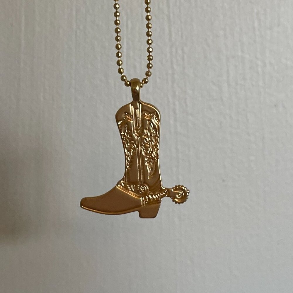Lucky Brand Gold Cowboy Boot Necklace - Picture 2 of 4